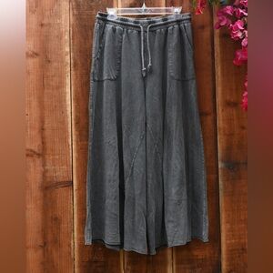 Easel Charcoal Wide Leg Sweats